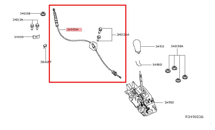 13-20 Nissan Pathfinder SV Automatic Transmission Gear Shift Lever Control Cable - Alshned Auto Parts