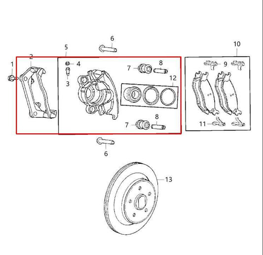 2011-2018 RAM 1500 Crew Cab Laramie Rear Right Brake Disc Caliper 5179880AC OEM - Alshned Auto Parts
