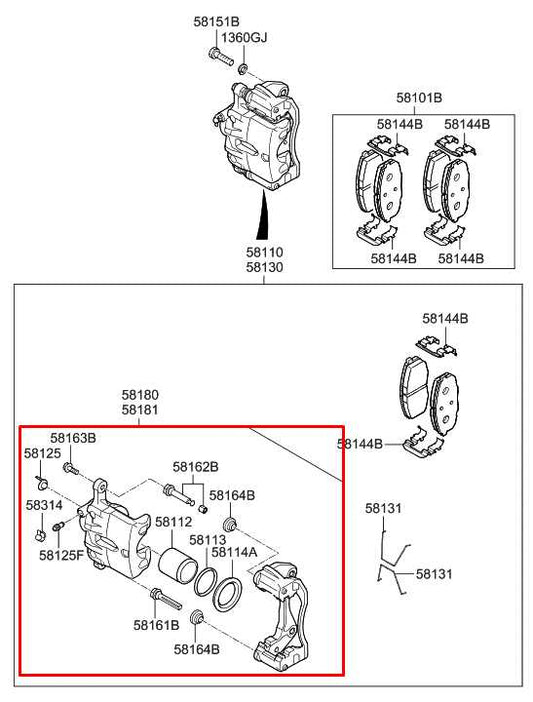 16-20 Hyundai Elantra SEL Front Left Driver Side Brake Disc Caliper 58110-F3000 - Alshned Auto Parts