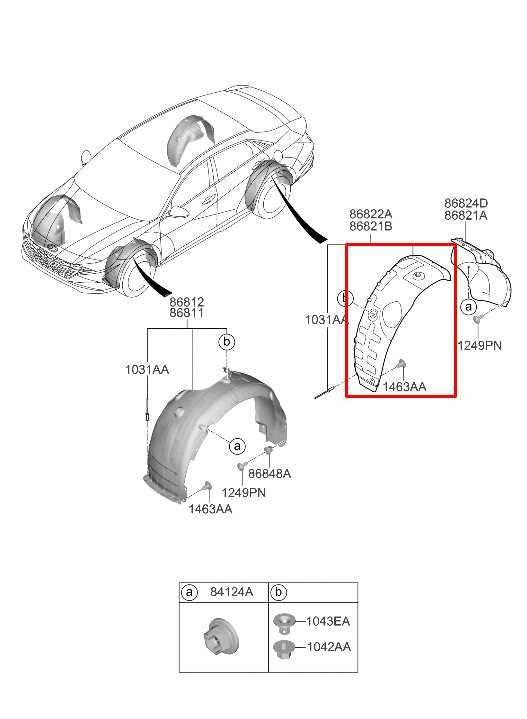21-25 Hyundai Elantra SEL Rear Right Wheelhouse Liner Splash Shield 86822-AA000 - Alshned Auto Parts