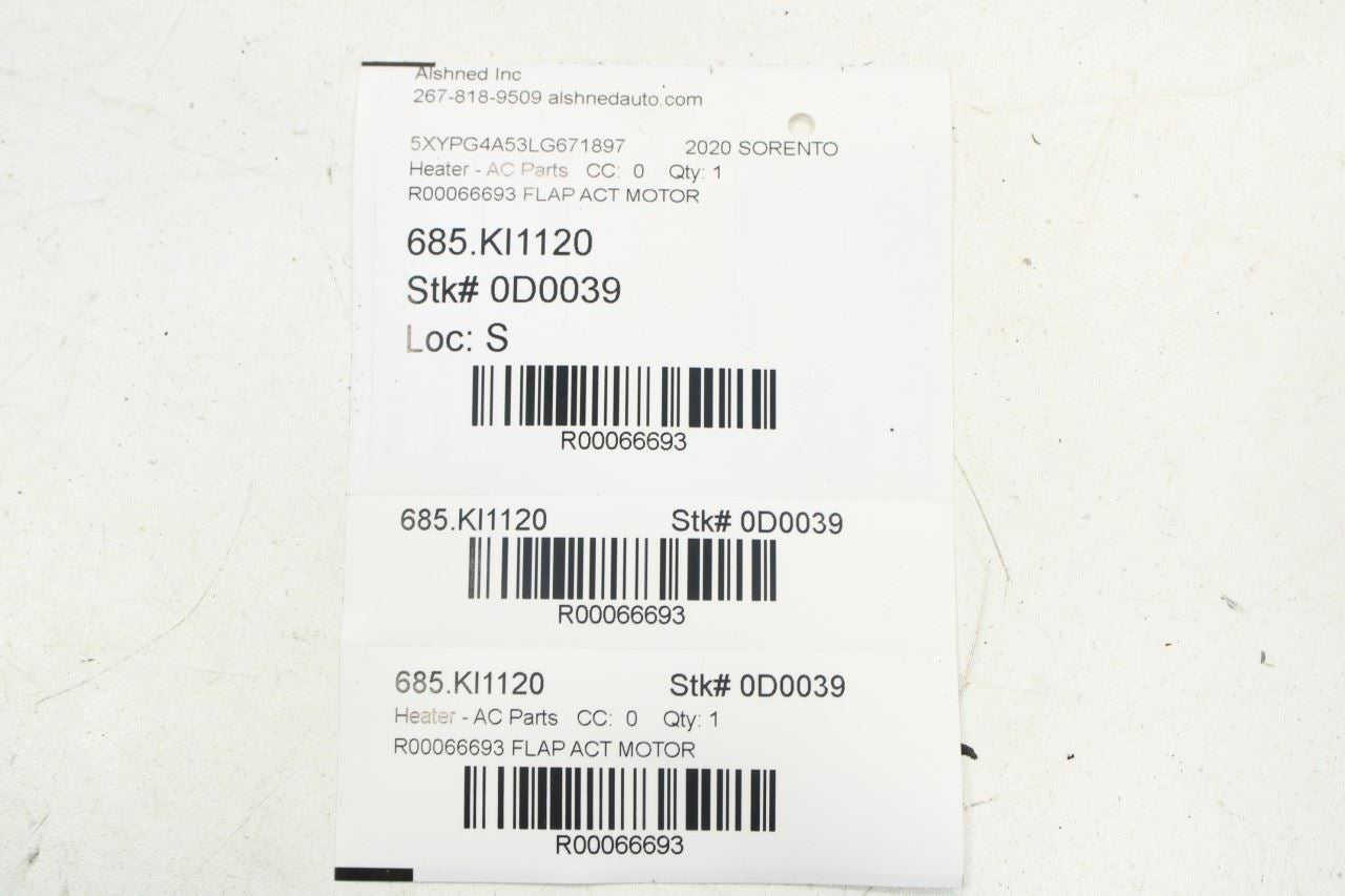 2016-2020 Kia Sorento LX HVAC Blend Door Actuator Motor EA1F0-NE9AA03 OEM - Alshned Auto Parts