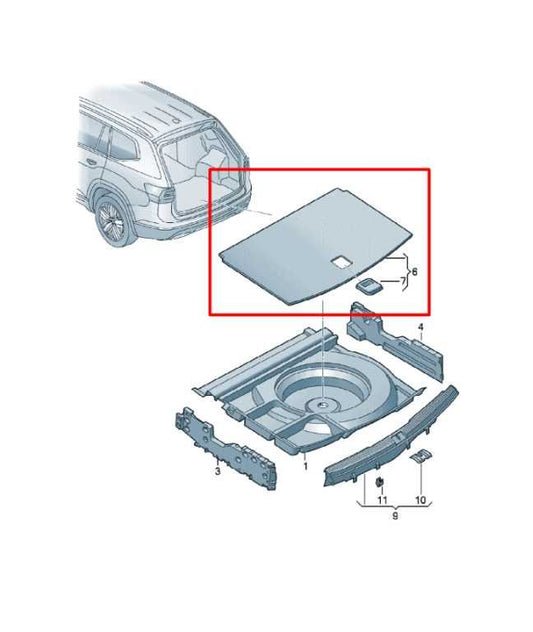 18-24 Volkswagen Atlas S 3.6L AWD Rear Trunk Cargo Floor Panel Carpet Cover Set - Alshned Auto Parts