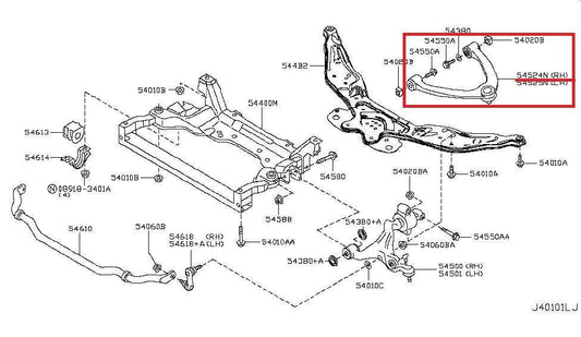 14-17 Infiniti QX50 AWD Front Right Passenger Side Upper Control Arm 54524-JL00C - Alshned Auto Parts