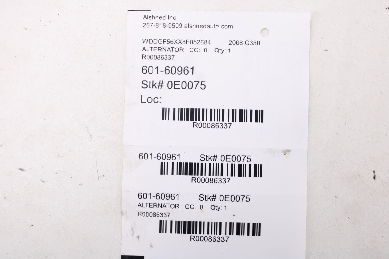 2006-2011 Mercedes-Benz C350 Sport 3.5L Alternator Engine Generator 2721540002 - Alshned Auto Parts