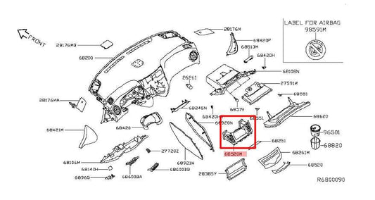 13-20 Nissan Pathfinder SL Front Dash Right and Left Air Vent Grille Center Pair - Alshned Auto Parts