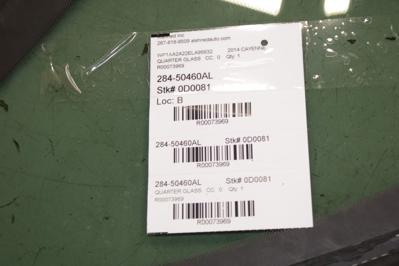 2011-2018 Porsche Cayenne Platinum Rear Left Driver Side Quarter Window Glass - Alshned Auto Parts
