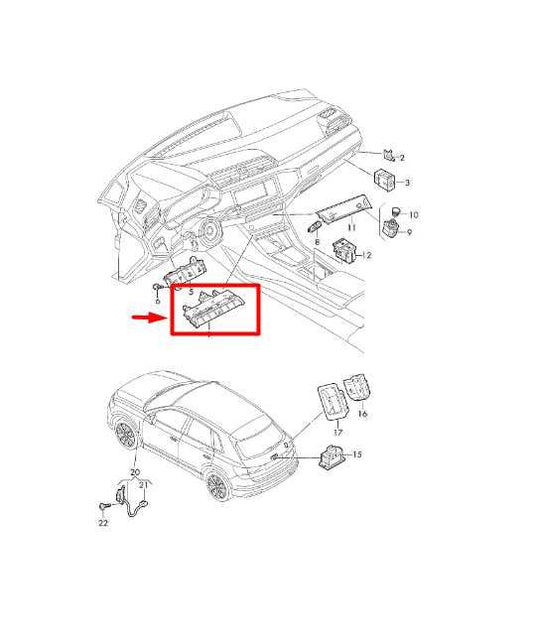 2019-24 Audi Q3 S Line Dash Center Multifunction Control Switch Block 83A925301B - Alshned Auto Parts