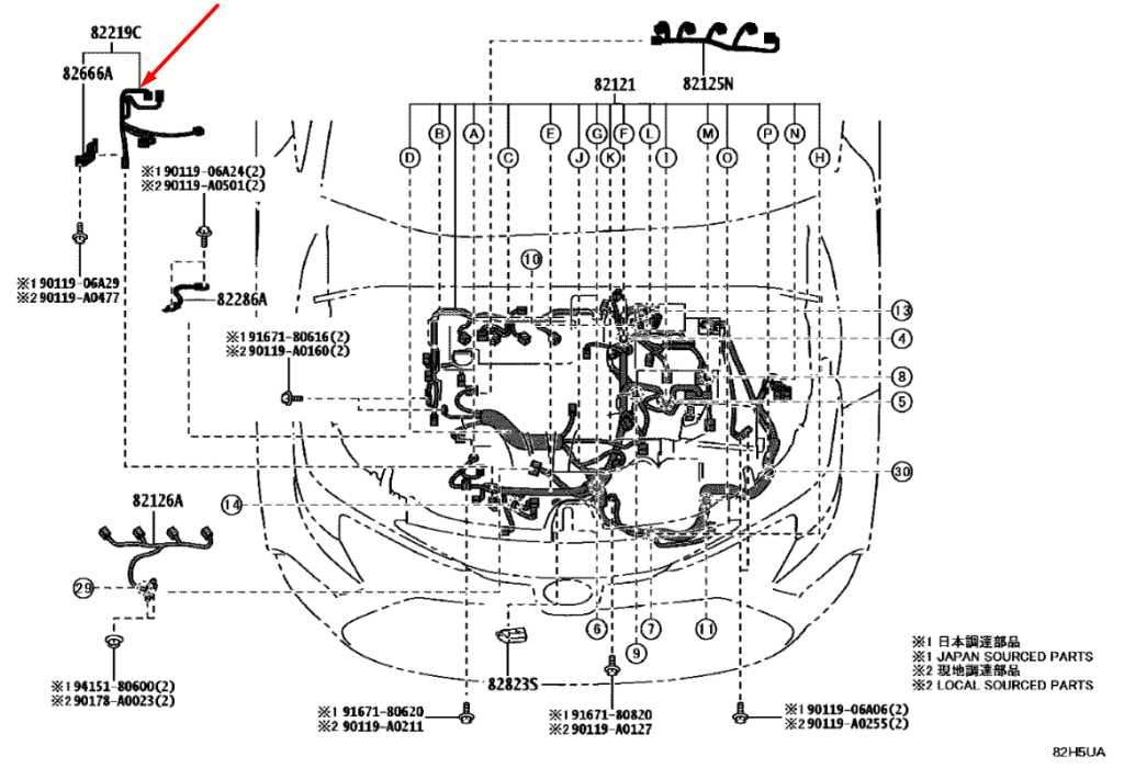 22-24 Toyota Corolla LE 2.0L Engine Knock Sensor Wiring Harness 82219-0A040 OEM1