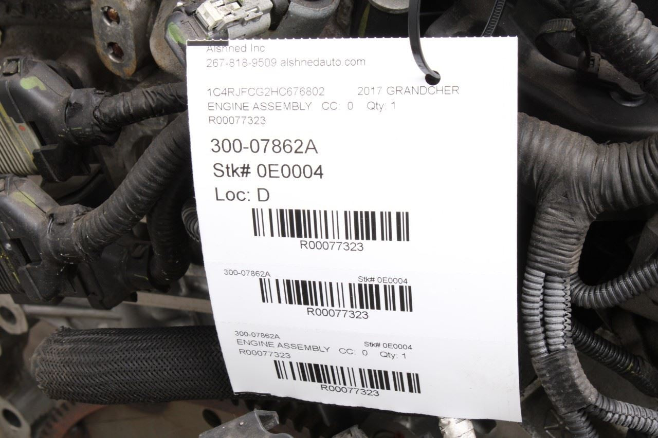 2016-2022 Jeep Grand Cherokee Overland 3.6L Engine Motor VIN G 8th digit 116K - Alshned Auto Parts