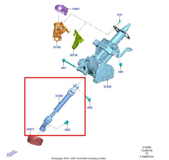 2020-25 Ford Escape SEL 2.0L AWD Steering Column Intermediate Lower Shaft Joint - Alshned Auto Parts
