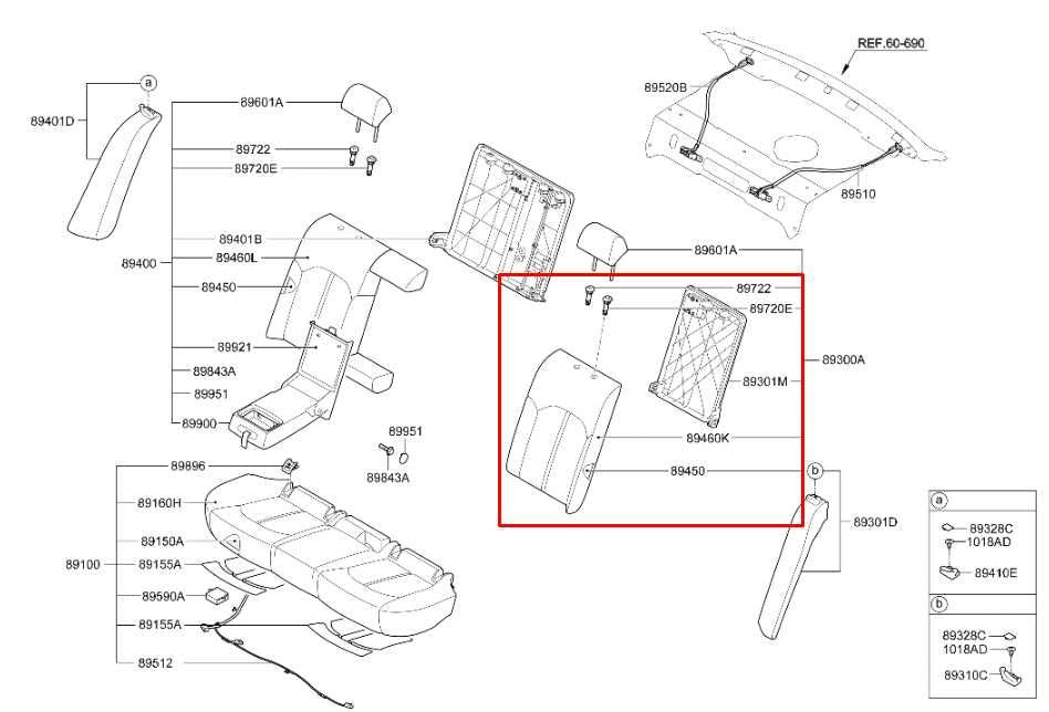 15-17 Hyundai Sonata SE Rear Driver LH Side 2nd Row Seat Backrest Upper Cushion - Alshned Auto Parts