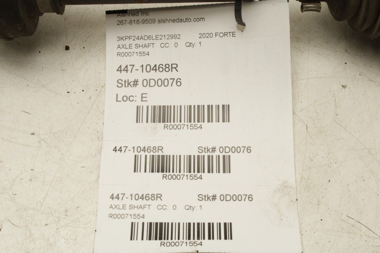2019-24 KIA Forte LXS FWD Front Right Side CV Axle Drive Half Shaft 49501-M7300 - Alshned Auto Parts