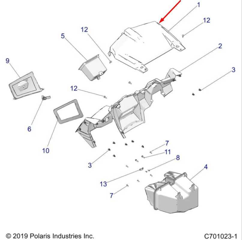 2015-2018 Polaris RZR XP 1000 Upper Dash Panel Cover with Switches 2634956-0701