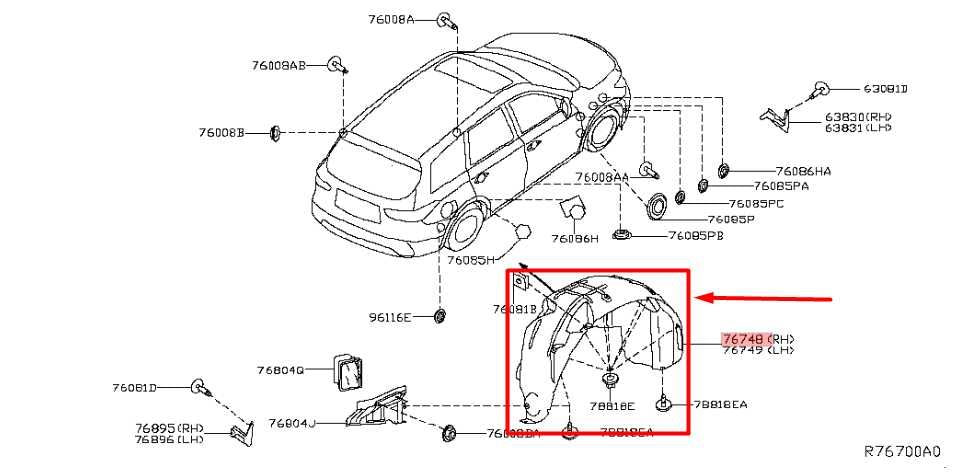 13-18 Nissan Pathfinder RR LH Quarter Fender Liner Splash Shield 76749-9PF0A OEM - Alshned Auto Parts