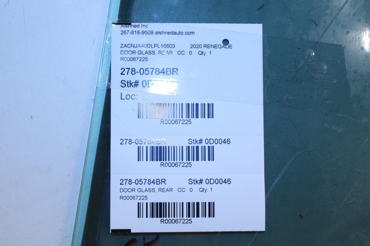 2015-2022 Jeep Renegade Sport Rear Right Door Window Glass 68256339AA OEM - Alshned Auto Parts