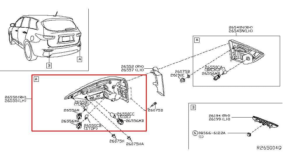 2016-2020 Nissan Pathfinder SV Rear Right Side Tail Light Lamp 26550-9PF0A OEM - Alshned Auto Parts