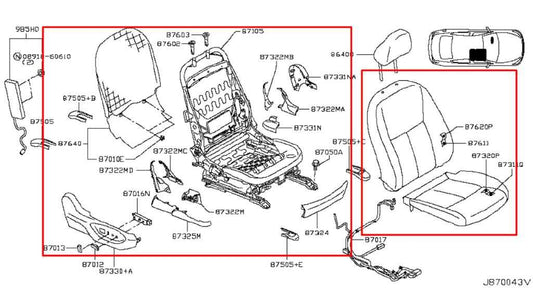 14-17 Infiniti Q50 Premium Front Passenger RH Side Seat Complete 87310-4HA7B OEM - Alshned Auto Parts