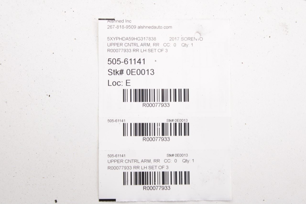 2015-20 Kia Sorento EX AWD Rear Driver Left Upper and Lower Control Arm Set of 3 - Alshned Auto Parts