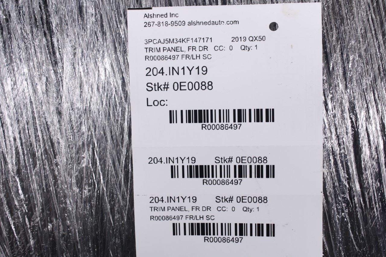2019-2025 Infiniti QX50 ESSENTIAL Front Left Side Door Trim Panel 809A15NF1A OEM - Alshned Auto Parts