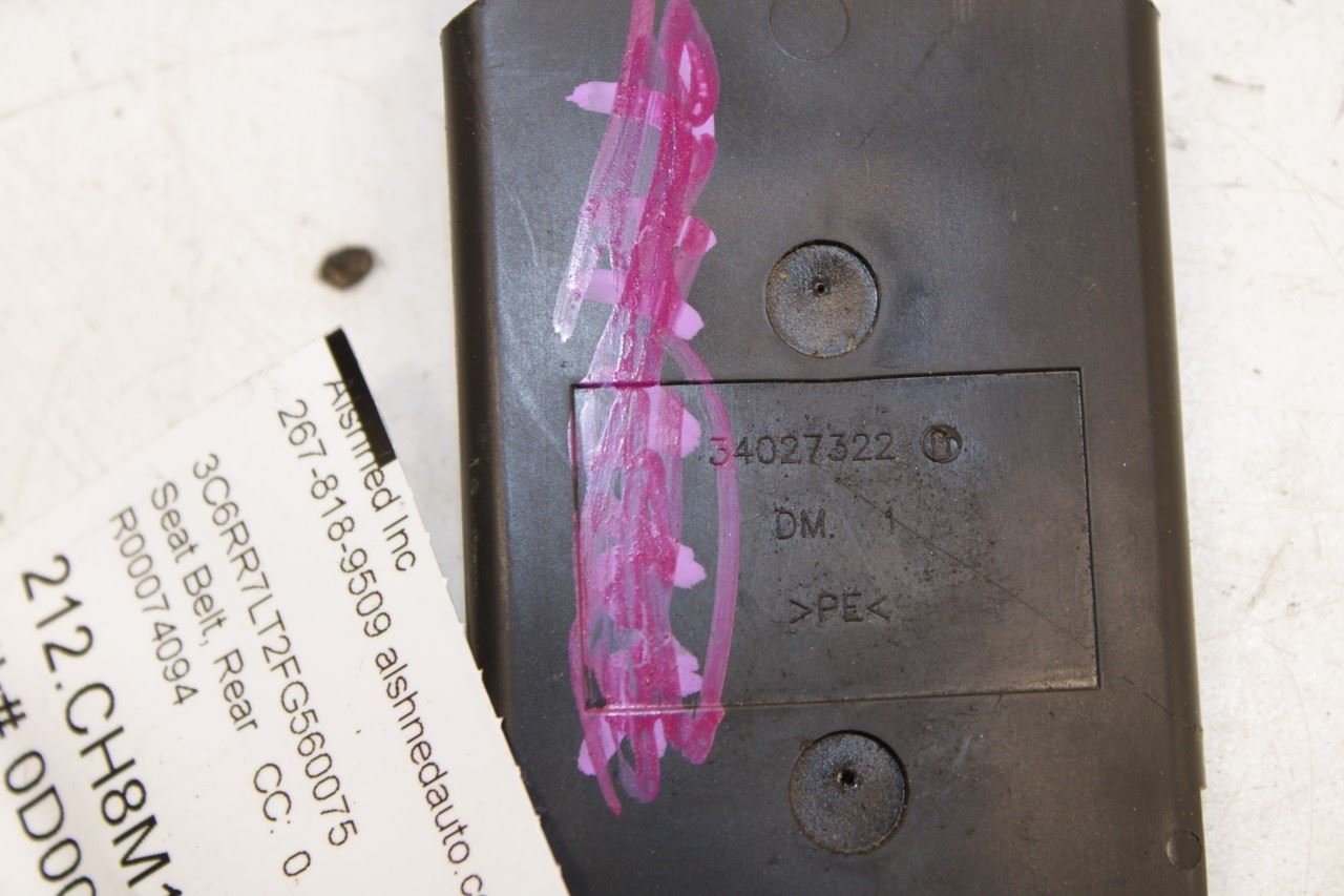 13-19 Ram 1500 Big Horn Crew Cab Rear Driver Left Side 2nd Row Seat Belt Buckle - Alshned Auto Parts