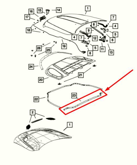 2011-2024 Dodge Durango Hood Rearward Weatherstrip Seal 68048708AD OEM - Alshned Auto Parts