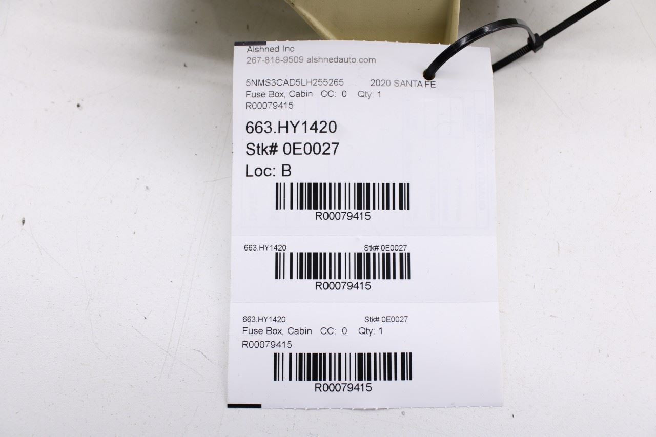 19-20 Hyundai Santa Fe SEL 2.4L Cabin Instrument Panel Fuse Relay Junction Block - Alshned Auto Parts