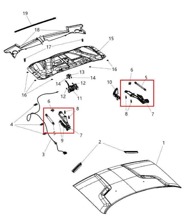 2008-23 Dodge Challenger SXT Front Right and Left Hood Hinge Set w/ Lift Struts - Alshned Auto Parts