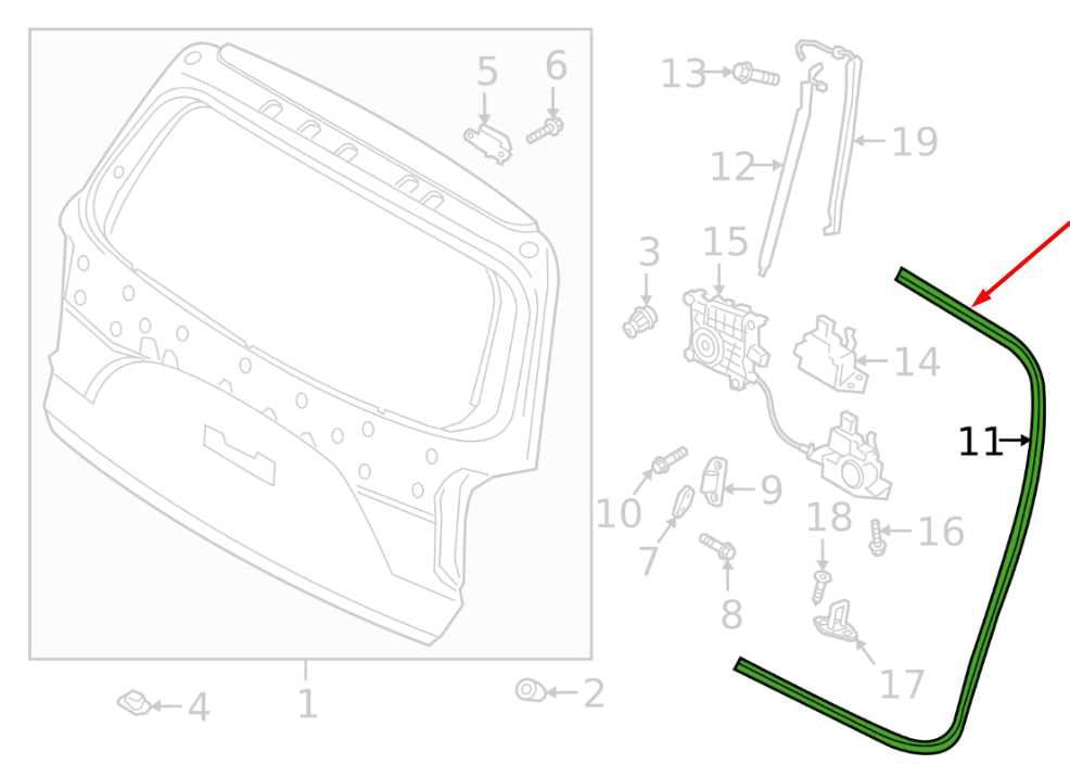 2020-2026 Hyundai Palisade Limited AWD Liftgate Tailgate Back Door Weatherstrip1