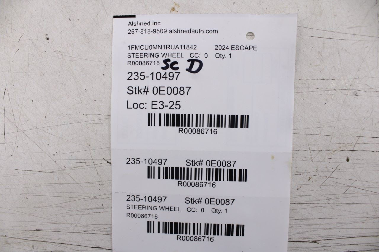 2023-26 Ford Escape ST-Line 1.5L Steering Wheel w/ Control Buttons PJ6Z-3600-KB - Alshned Auto Parts