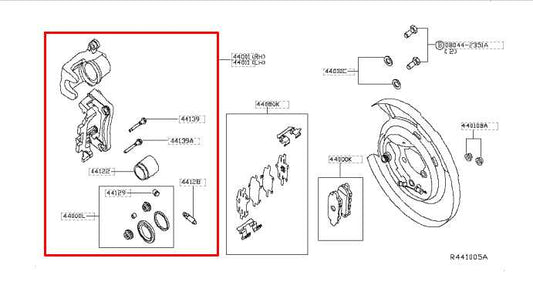 2013-2020 Nissan Pathfinder SV Rear Right Side Brake Disc Caliper 44001-1AA0A - Alshned Auto Parts