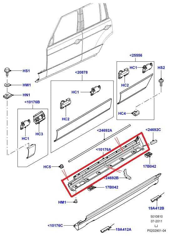 10-12 Land Rover Range Rover HSE Left Rocker Skirt Panel Molding LR018384 *ReaD*1