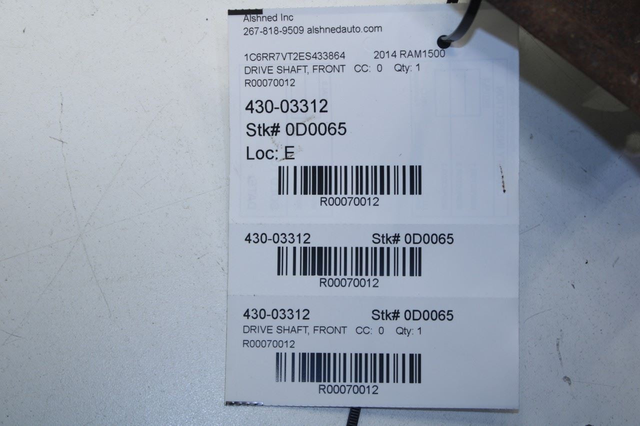 2013-2024 Ram 1500 Classic Crew Cab 5.7L 4WD 8-Spd Auto Trans Front Drive Shaft - Alshned Auto Parts