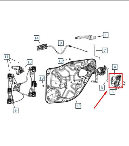 2011-2024 Dodge Durango Rear Right Side Door Lock Latch Actuator 04589922AH OEM - Alshned Auto Parts