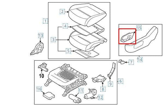 2022-25 Hyundai Tucson SEL Front LH Power Seat Adjustment Switch 88070-N9210-NNB - Alshned Auto Parts