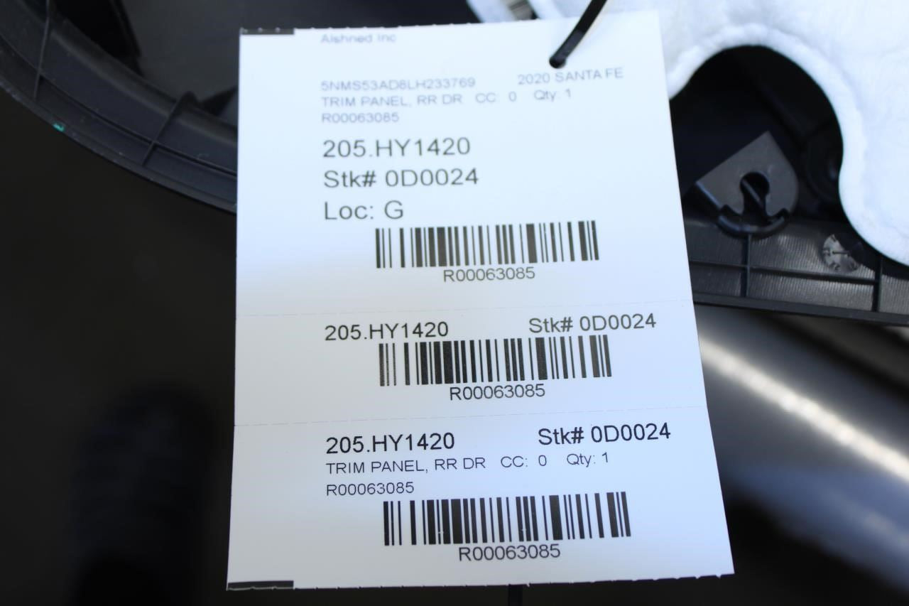 19-20 Hyundai Santa Fe Limited Rear Left Driver Door Trim Panel 83301-S2540-NNB - Alshned Auto Parts