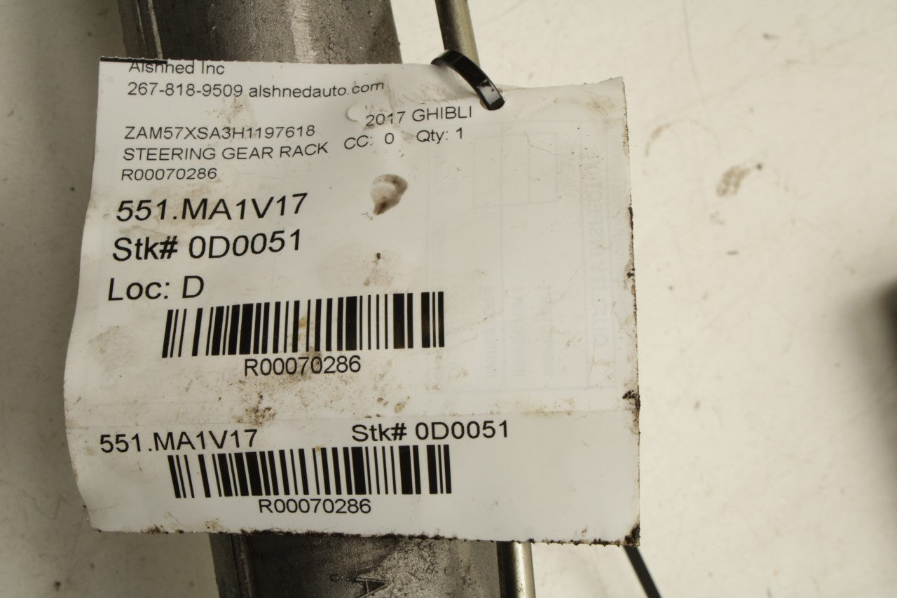 2014-2020 Maserati Ghibli RWD Steering Gear Rack and Pinion 45K 06700039560 OEM - Alshned Auto Parts