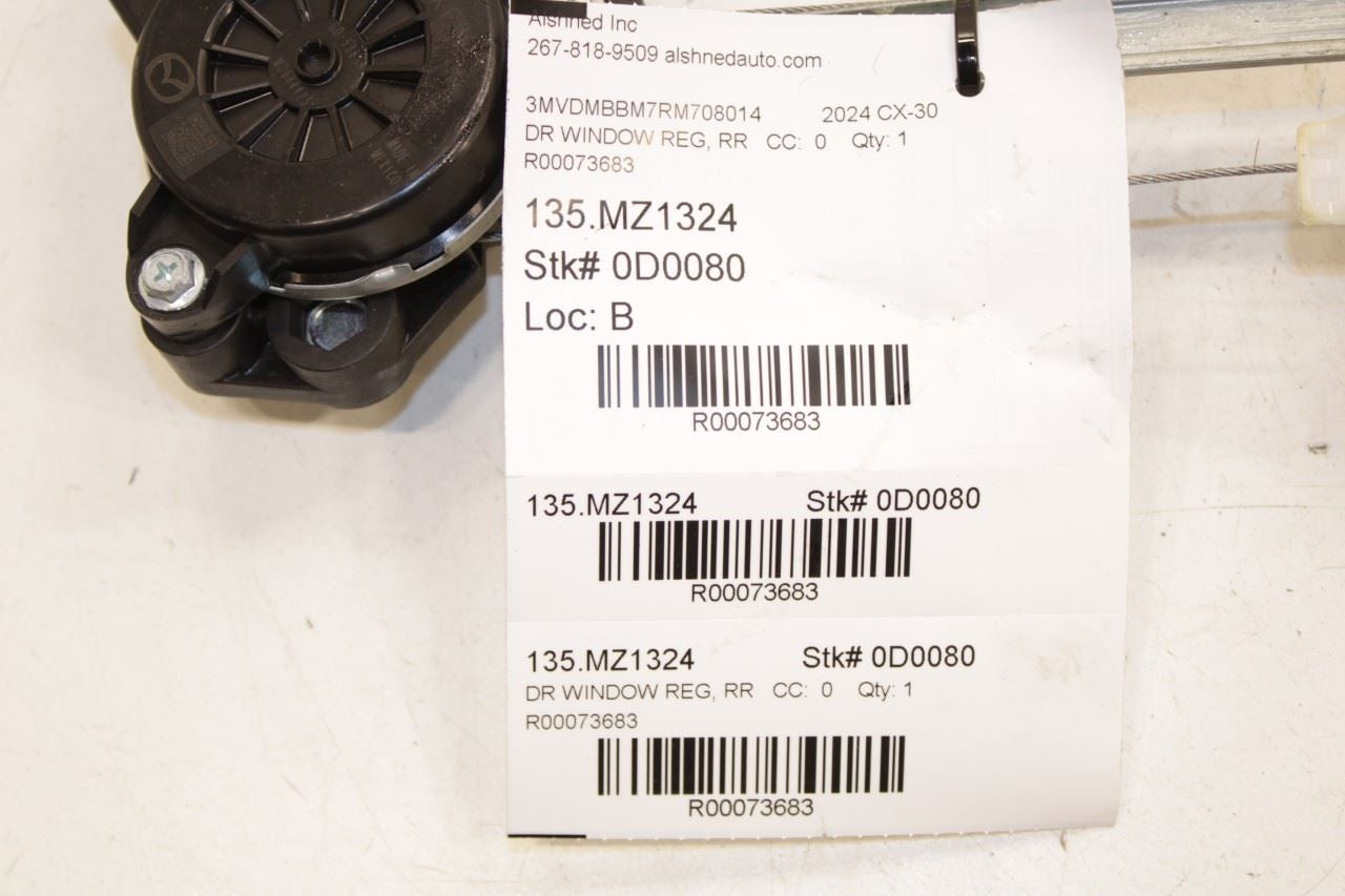 2020-2025 Mazda CX-30 2.5 S Rear Left Driver Side Door Window Regulator w/ Motor - Alshned Auto Parts