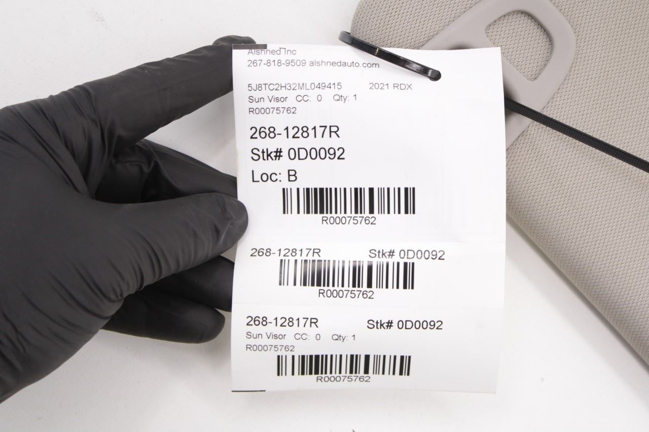 19-21 Acura RDX SH-AWD 2.0L AWD Front Right Side Sun Visor w/ Illuminated Mirror - Alshned Auto Parts