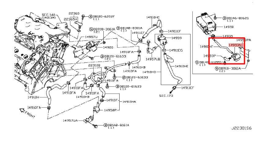14-23 Infiniti Q50 Luxe 3.0L Emission System Fuel Vapor Canister Filter w/ Hose - Alshned Auto Parts