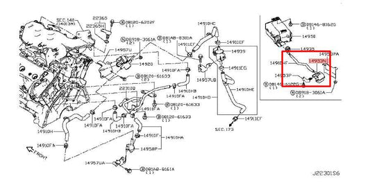 14-23 Infiniti Q50 Luxe 3.0L Emission System Fuel Vapor Canister Filter w/ Hose - Alshned Auto Parts