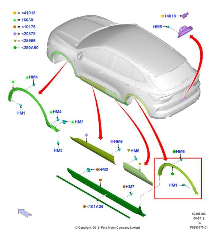 2020-25 Ford Escape SEL Rear Left Side Fender Flare Wheel Opening Molding *ReaD* - Alshned Auto Parts