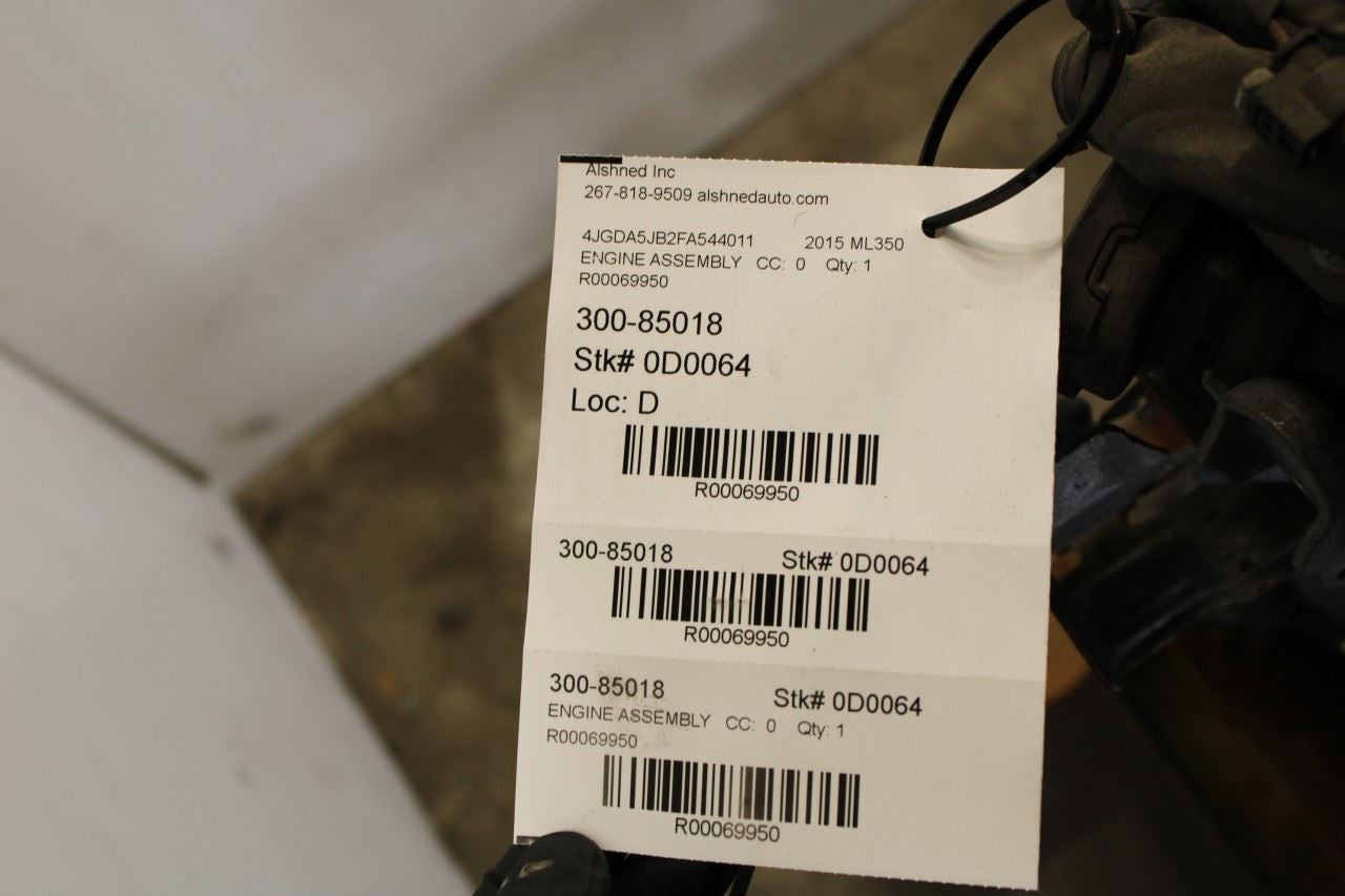 13-15 Mercedes-Benz ML350 3.5L RWD Gasoline Engine Motor 166 Type 96K 2760107904 - Alshned Auto Parts