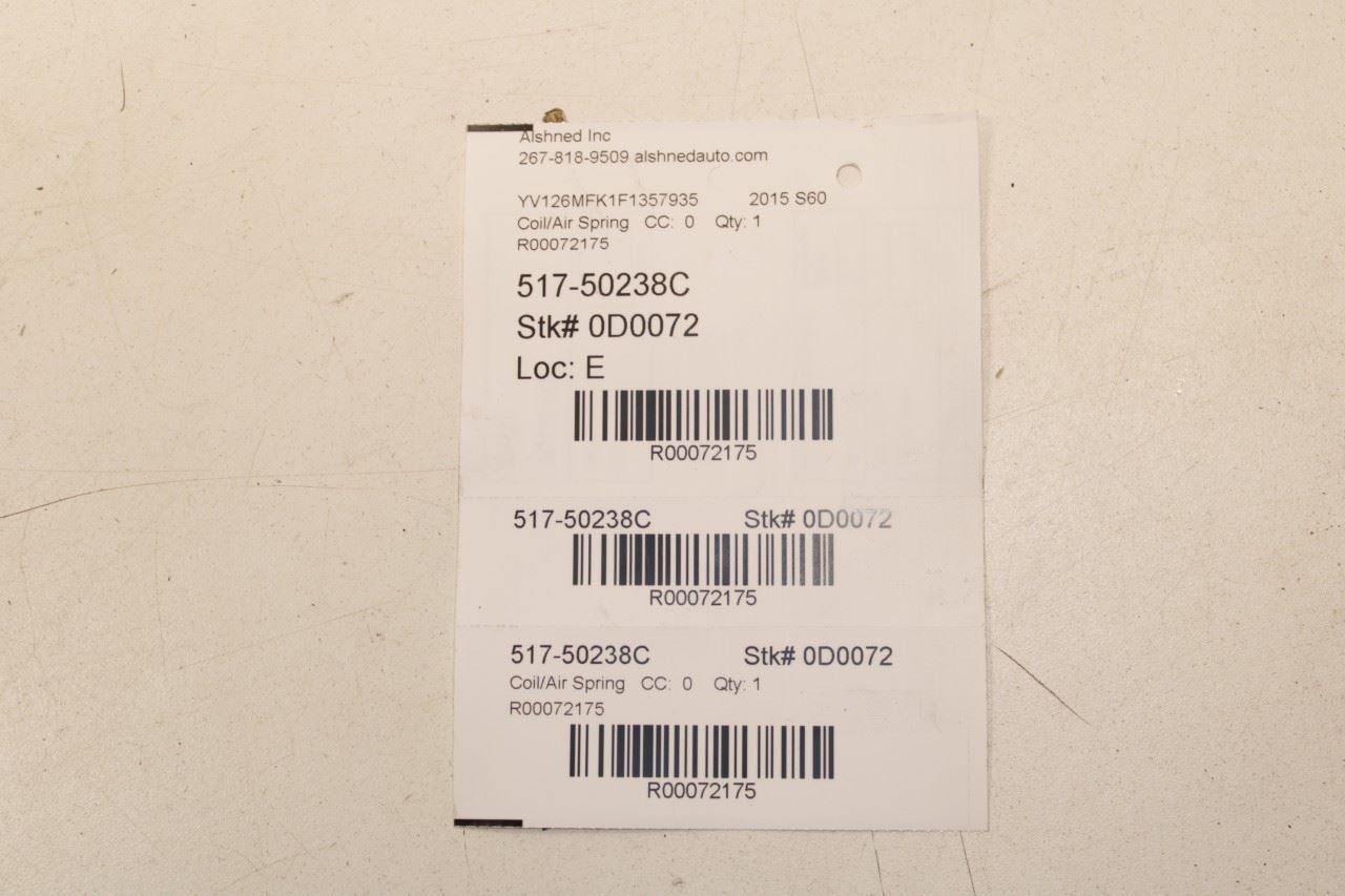 15-16 Volvo S60 T5 Premier FWD Rear Suspension Right and Left Side Coil Spring - Alshned Auto Parts