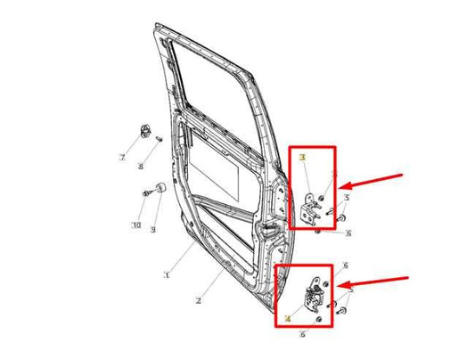 2011-2018 Ram 1500 RR LH Door Hinge Lower & Upper 68058533AC 68058523AA OEM - Alshned Auto Parts