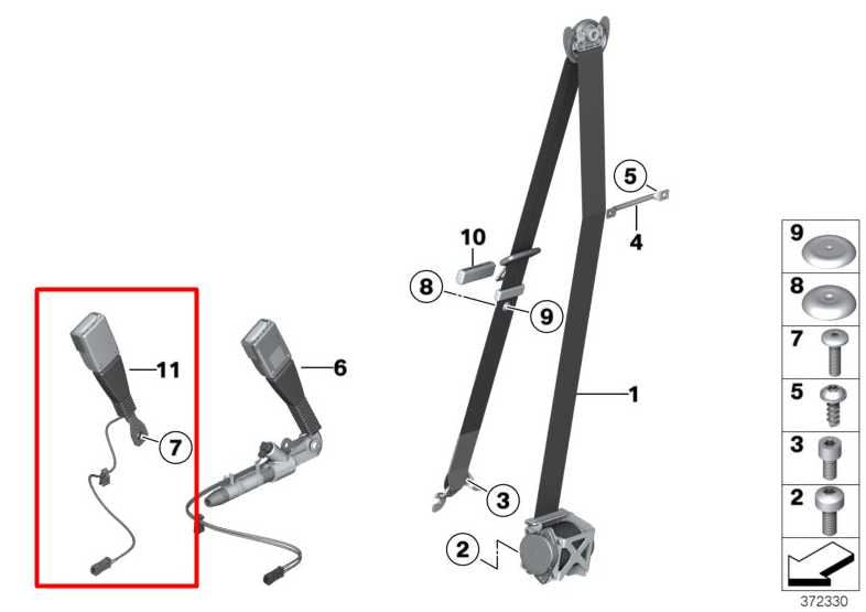 2011-2017 BMW X3 xDrive28i 2.0L AWD Front Passenger Right Side Seat Belt Buckle - Alshned Auto Parts