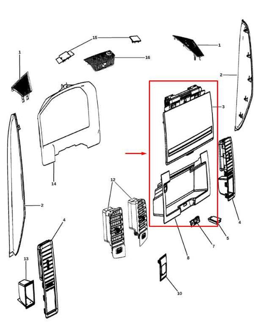 2013-2018 RAM 1500 Crew Cab Laramie Glove Box Storage Compartment 1RF25DX9AA OEM - Alshned Auto Parts
