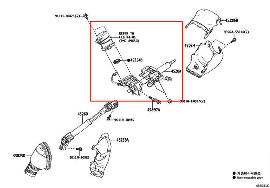 16-22 Toyota Prius Two 1.8L Electric Power Steering Column Assembly 45250-47150 - Alshned Auto Parts
