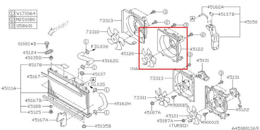 07-14 Subaru Legacy Limited 2.5L Left Radiator Cooling Fan Motor Assy 45122AG02C - Alshned Auto Parts