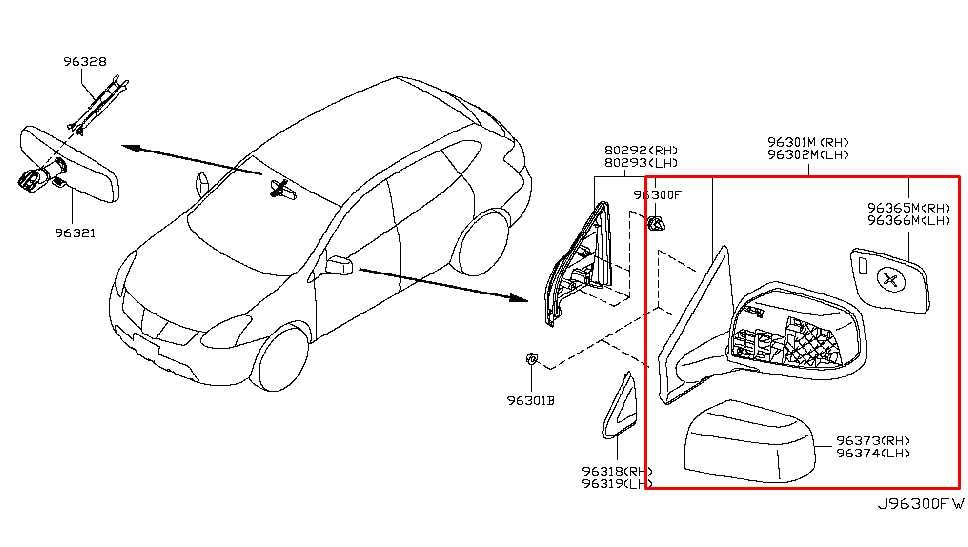 2008-15 Nissan Rogue 2.5L AWD Driver Left Side Rear View Mirror 96302-JM000 OEM1