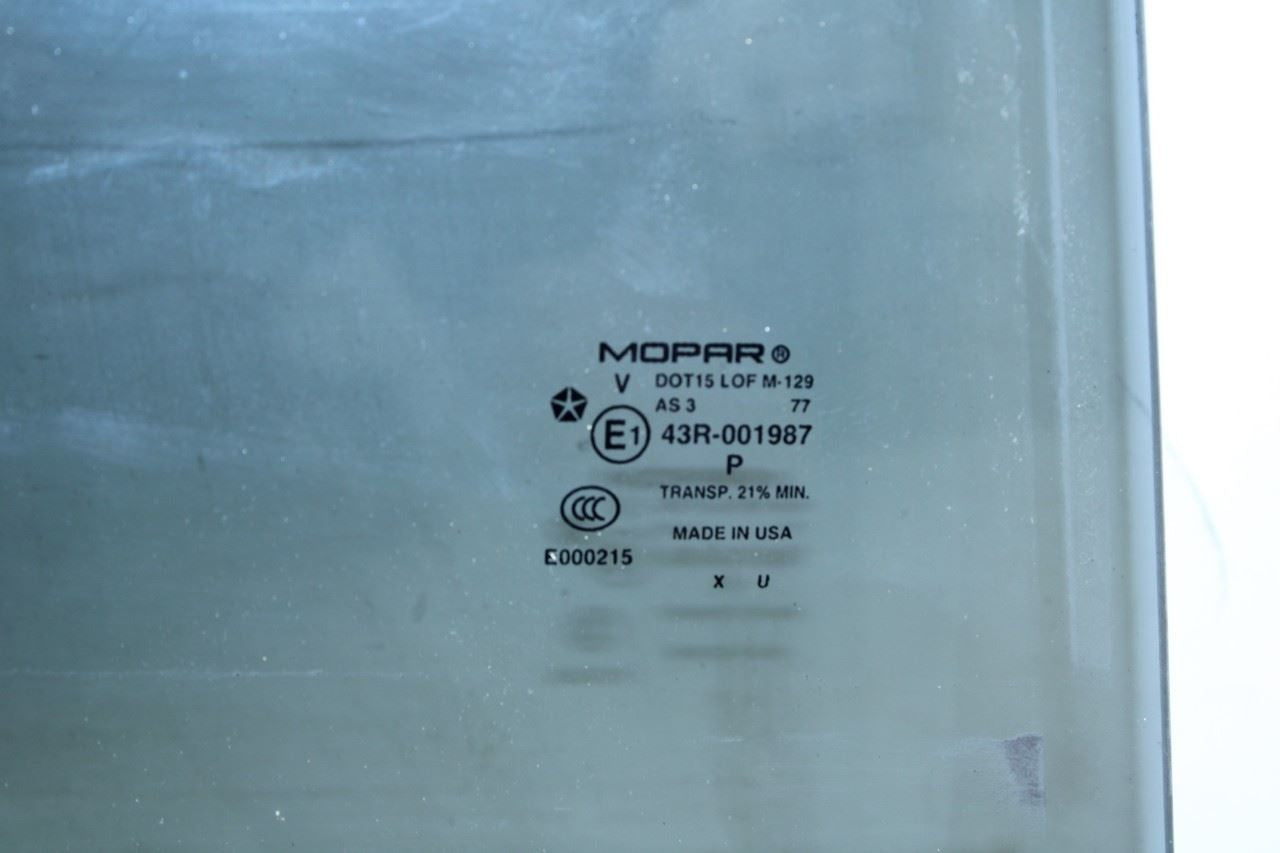 2014-2023 Jeep Cherokee 75th Anniversary Rear Right Door Window Glass 68104622AC - Alshned Auto Parts